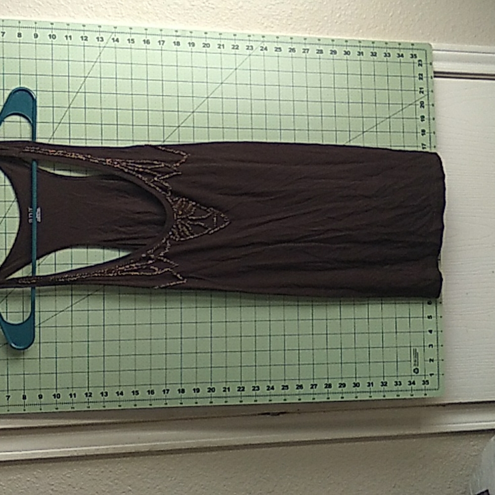 a.n.a XL brown tank top with beads